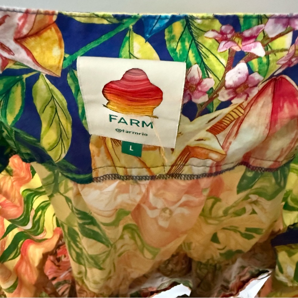 Farm Rio Caipirinha Tiered Cotton Mini Dress Size Large - Picture 7 of 9